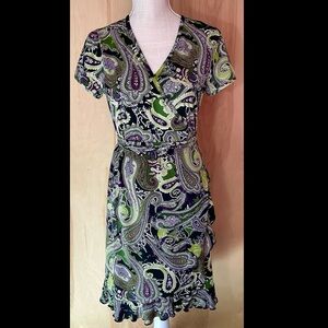 Apt.9 paisley ruffled wrap dress - EUC